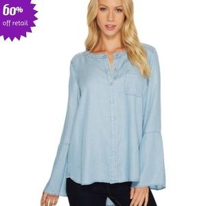 Bell Sleeve Chambray Blouse TWO BY VINCE CAMUTO